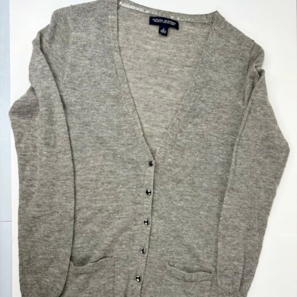 Gray Banana Republic Lightweight V-Neck Cardigan